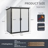 Vynxaria 5x3FT Outdoor Waterproof Resin Cabinet for Bikes & Patio Furniture, Lockable Doors, Storage for Garden Tools - 2 of 4