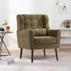 CAVINAS Chenille Accent Chair with Mid-Height Backrest,Upholstered Living Room Chairs,Reading Chairs for Living Room - 1 of 4