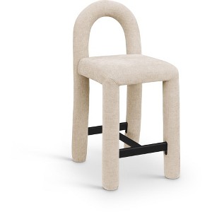 Meridian Furniture,Amari Chenille Fabric Stool - 1 of 4