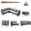 Buenhomino 5 Pieces Outdoor Patio Furniture Sets, Outdoor L Shaped Sectional Sofa Set, All Weather Patio Conversation Set with Cushion and Ottoman - 3 of 4