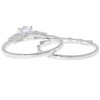 SHINE by Sterling Forever Sterling Silver Brilliant Engagement Ring w/ Baguette Sides & Band - image 2 of 2