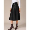 INSPIRE CHIC Women's Vintage High Waist A Line Faux PU Leather Midi Skirts - 3 of 4