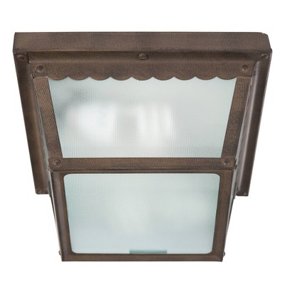 Yosemite Two Lights Exterior Lighting Dark Brown: Flush Mount, All-Weather, UL Listed, No Assembly Required