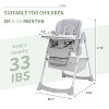 Baby High Chair, Foldable High Chair for Babies & Toddlers, 7 Adjustable Seat Heights & 5-Point Safety Harness for 6-36 Months Babies - 2 of 4
