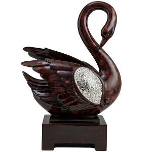 Gulches 16.5-Inch Tall Folius Floral Foliage Swan Decor, Holiday Accent - 1 of 4