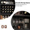 YOOCOZZ 71" Farmhouse Arched Wine Bar Cabinet Tall Arched Display Cabinet with Arch Black Cabinets Coffee Bar Whiskey Station Wine Rack - Black - 3 of 4