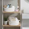 Attop 2 Pack Small Woven Basket with Gift Bags and Ribbons, Cotton Rope Room Shelf Storage Basket with Handles, White - 4 of 4