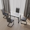 NicBex 51" Dining Table Set for 4 Dining Table Tempered Glass Top Black Plating Legs with 4 Chairs for Dining Room - 4 of 4