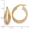 Black Bow Jewelry 5mm Triple Crossover Hoops in 14k Tri-Color Gold, 22mm (7/8 Inch) - 4 of 4