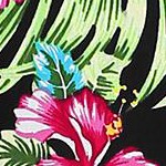 black red floral print