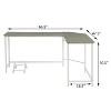NicBex L-shaped Computer Desk with CPU Holder Corner Space-Saving Home Office Desk with X-Shaped Metal Frame - 3 of 4