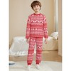 INSPIRE CHIC Christmas Family Matching Pajama Set Elk Long Sleeve Xmas Tree Snow Couples Sleepwear Lounge Set - 4 of 4