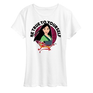 Women's - Disney Princess - Be True To Yourself Mulan And Mushu Short Sleeve Graphic T-Shirt - 1 of 4