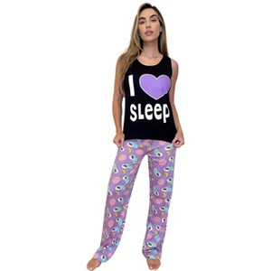 Just Love Womens Tank & Pant Cute Pajama Set - Ribbed PJ Sets Sleepwear Loungewear - 1 of 3