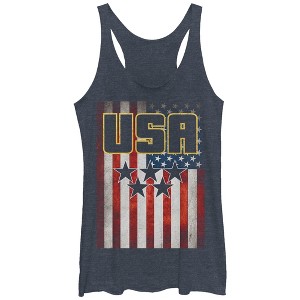 Women's Lost Gods USA Star Flag Racerback Tank Top - 1 of 3