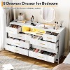 8 Drawer Wooden Dresser for Bedroom with Gold Handles, Wide Modern TV Stand for 55 Inch, Wood Storage Chest for Living Room and Bedroom - 3 of 4