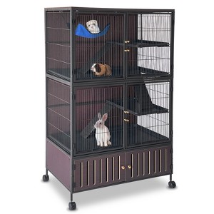 Metal Small Animal Cages, Rolling Chinchilla Cage with Removable Ramps for Ferret, Chinchilla, Sugar Glider, with Hammock & 5 Tiers, Removable Tray - 1 of 4