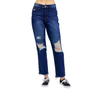 Women's High Waist Straight Jeans - Judy Blue - 1 of 4