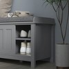 NicBex Storage Bench Shoe Rack with Cushion Adjustable Shelving 6 Compartments for Bedroom and Entryway - 3 of 4