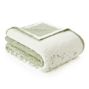 Snuggle Sac Cozy Fuzzy Reversible Knit Throw Blanket Soft Reversible Bedding Blankets - 1 of 4
