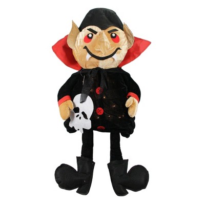 Northlight 35" Prelit Standing Creepy Count Dracula Vampire Halloween Decoration - Black/Red