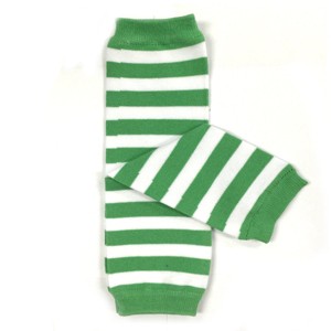 Wrapables Colorful Baby & Toddler Leg Warmers 1, Stripes Green and White - 1 of 2
