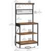 VASAGLE Bakers Rack with Charging Station, Coffee Bar Stand with Adjustable Storage Shelf, Grid Panel, 12 Hooks, Table for Microwave, Kitchen - 3 of 4