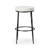 HomeRoots 31" White and Black Fabric and Metal Backless Bar Height Bar Chair - 4 of 4