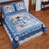 Collections Etc Blue Snowman Scene Quilt - 2 of 3