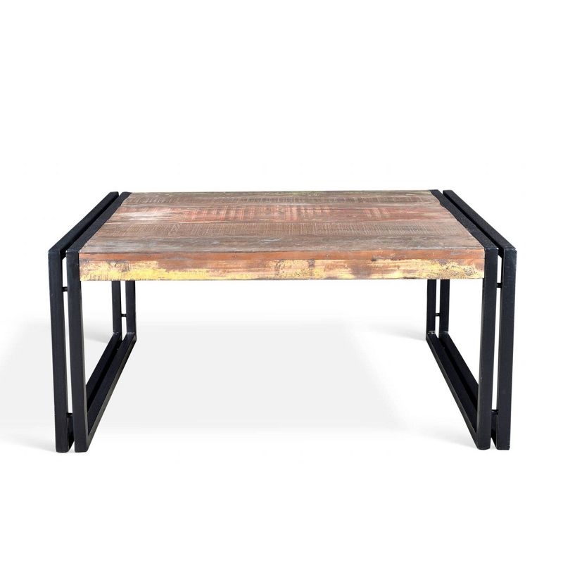35&#34; x 35&#34; Rustic Reclaimed Wood Coffee Table Natural - Timbergirl, 3 of 10