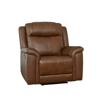 Gilbert Leather Manual Recliner Brown - Abbyson Living