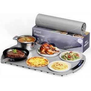 Kismile Warming Mat for Food, 3/7 Temp Settings, Childproof Lock, Rollable Portable Food Warming Mat, Ideal for Gatherings, Parties, Food Warmer - 1 of 4