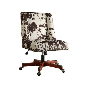 Draper Office Chair - Brown Cow Print - Linon