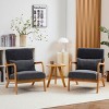 Mid Century Modern Accent Chair,Fabric Upholstered Armrests Chair With Pillow And Wooden Frame For Living Room Bedroom-Coolbibila - 3 of 4