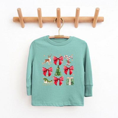The Juniper Shop Coquette Christmas Collage Toddler Long Sleeve Tee
