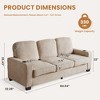 XIZZI Modern 3-Seater Sofa - Plush Corduroy & Twill Fabric | 85" Compact Design for Small Spaces, Durable Wood & Iron Frame - 2 of 4