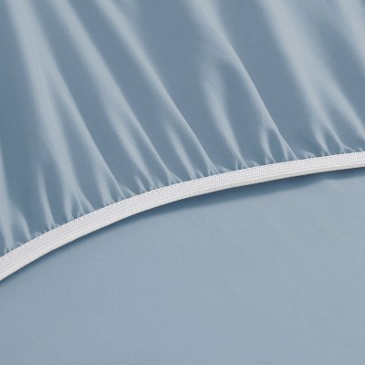 Blue Fog Double Brushed Microfiber Full Fitted Sheet