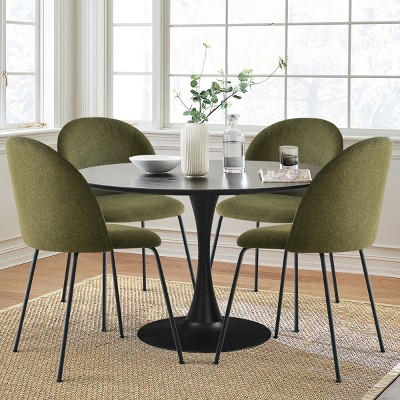 Set Of 4 Nano Upholstered Side Chair Black Leg -Maison Boucle