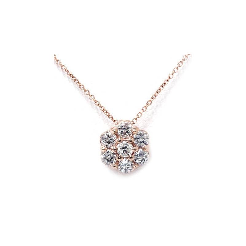 Pompeii3 1/2ct Pave Fire Diamond Solitaire Pendant 14K Rose Gold, 1 of 4