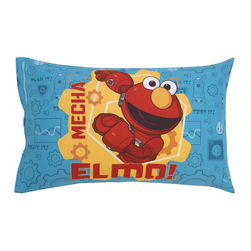Sesame Street Mecha Builders Blue, Red, and Gold, with Cookie Monster, Elmo and Abby 4 Piece Toddler Bed Set, 5 of 7