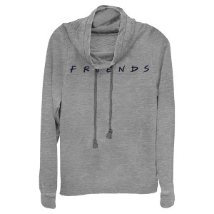 Juniors Womens Friends Classic Logo Cowl Neck Sweatshirt - 1 of 3