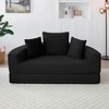 Queen-Size Corduroy Convertible Adjustable Futon Sofa Couch Bed with Multi-Functional Design - 3 of 4