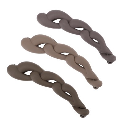 Unique Bargains Women's Elegant Twisted Hairpin 4.21"x1.06"x0.83" 3 Pcs