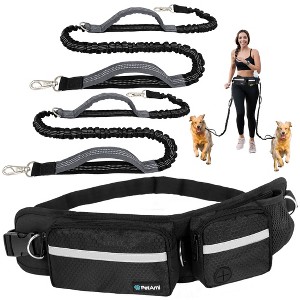 PetAmi Hands Free Dog Leash, Running Belt Bag for Walking Jogging, Waist Double Zipper Pouch with Waste Bag Dispenser - 1 of 4