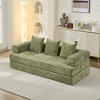 TIRAMISUBEST Convertible Folding Mattress Couch, Chenille Floor Sofa Bed with Armrest & Pocket, Freely Combination Loveseat - 2 of 4
