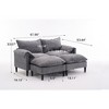 Convertible Sectional Sofas with Storage Footstools, 2-Seater Sofa for Living Room, Bedroom, Office, Small Spaces - 4 of 4