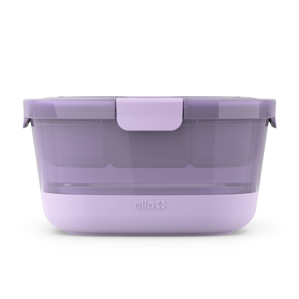 Ello Plastic Salad Bento Food Storage Container Set Purple