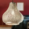 12" Augustus Antique Metal Bell Shade Pendant Ceiling Light Silver - River of Goods: Kitchen Island, Hanging Room Lamp - 3 of 4