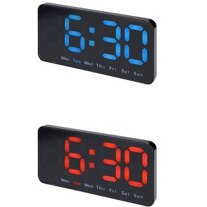 REGALWOVEN 2 Pcs Plastic Digital Dimmable Big Numbers Display Table Clock 8.3 x 4.3 x 1.2 Inches - 1 of 4