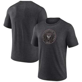 MLS Inter Miami CF Men's Gray Short Sleeve Triblend Chest Logo T-Shirt